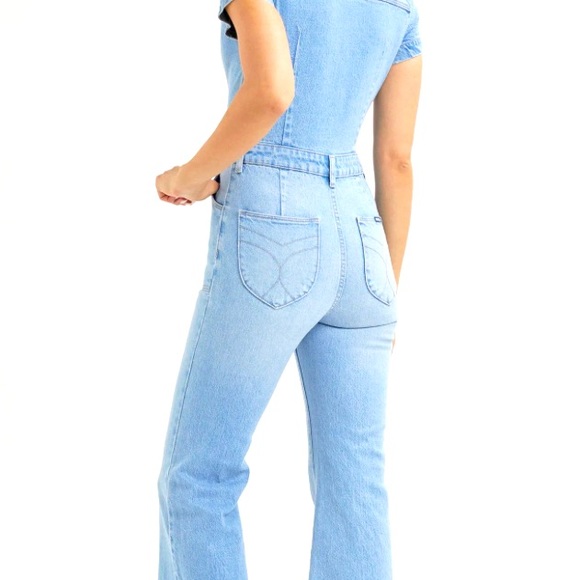 Rollas jumpsuit. 100% cotton super soft denim with large functional pockets